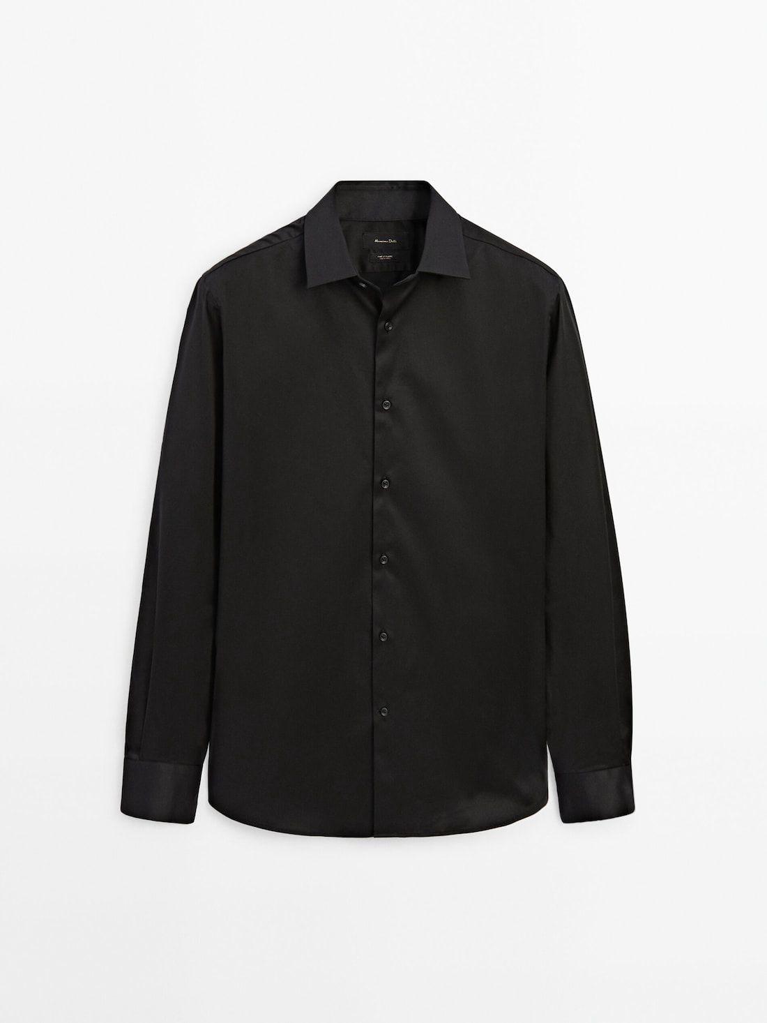 Massimo Dutti Stretch Slim-fit Cotton Twill Men Shirts Black | US-QH1579482