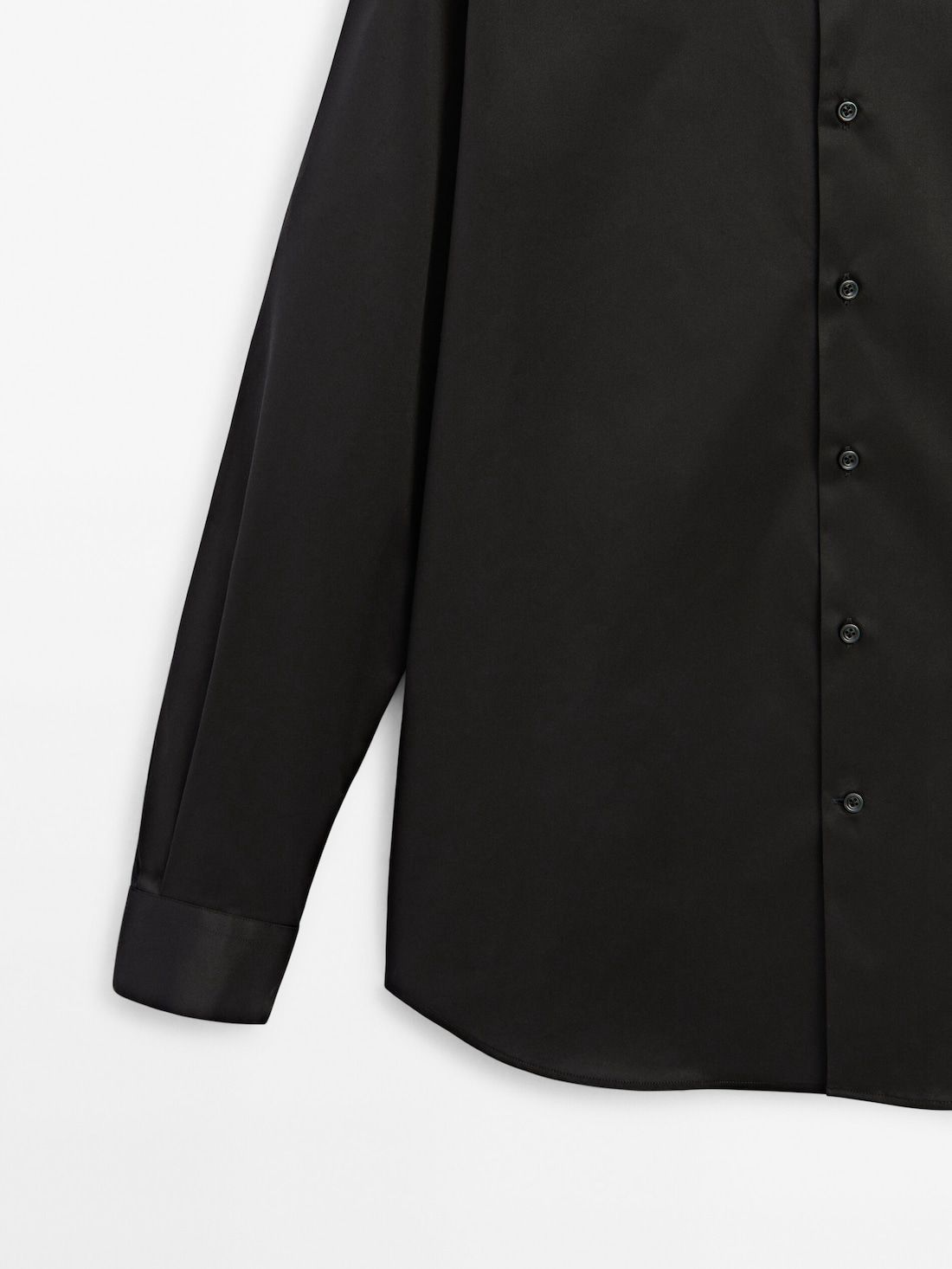 Massimo Dutti Stretch Slim-fit Cotton Twill Men Shirts Black | US-QH1579482