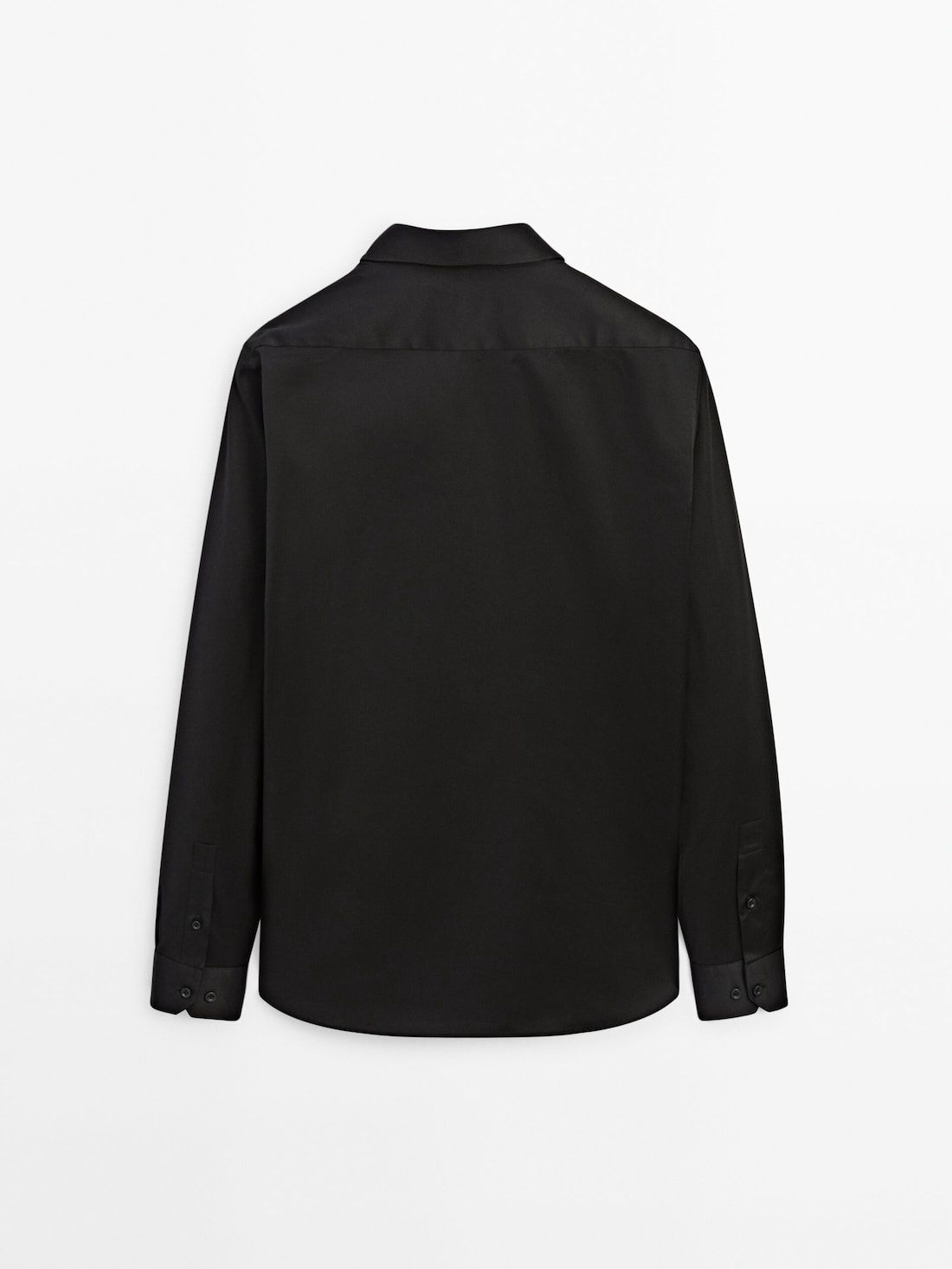 Massimo Dutti Stretch Slim-fit Cotton Twill Men Shirts Black | US-QH1579482