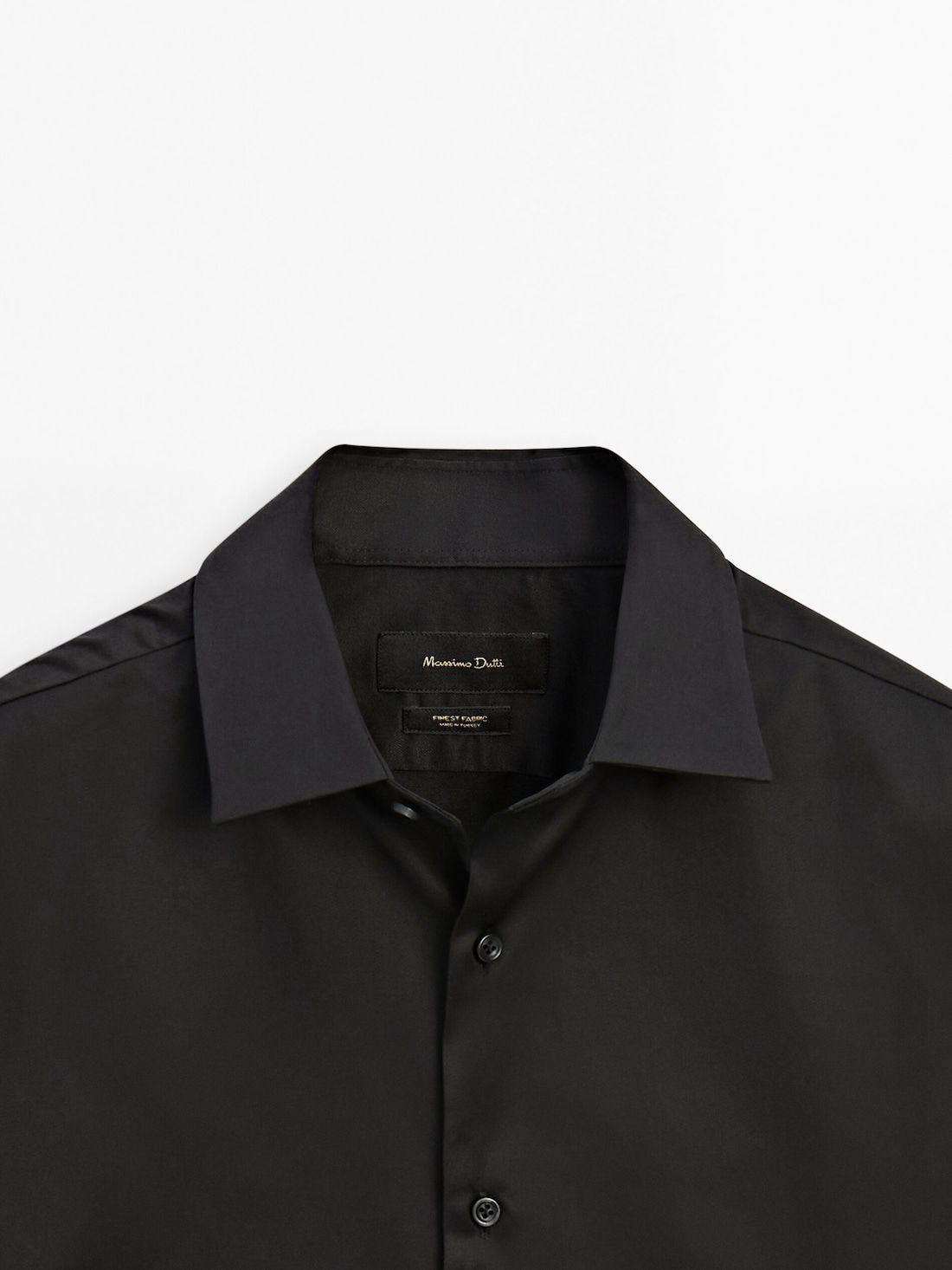 Massimo Dutti Stretch Slim-fit Cotton Twill Men Shirts Black | US-QH1579482