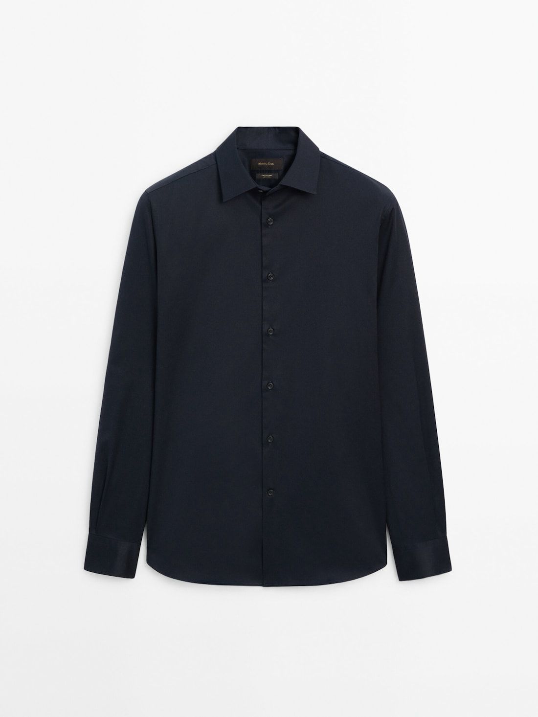 Massimo Dutti Stretch Slim-fit Cotton Twill Men Shirts Navy | US-HM0173598