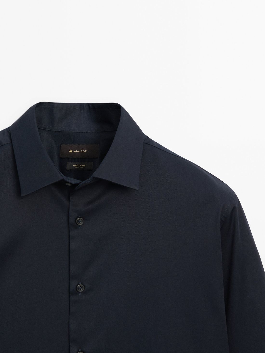 Massimo Dutti Stretch Slim-fit Cotton Twill Men Shirts Navy | US-HM0173598