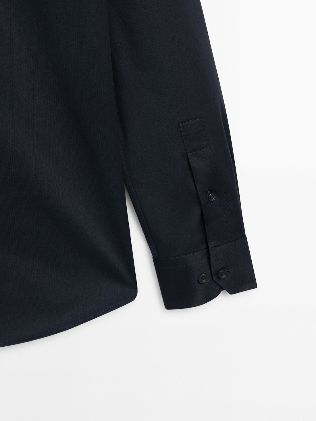 Massimo Dutti Stretch Slim-fit Cotton Twill Men Shirts Navy | US-HM0173598