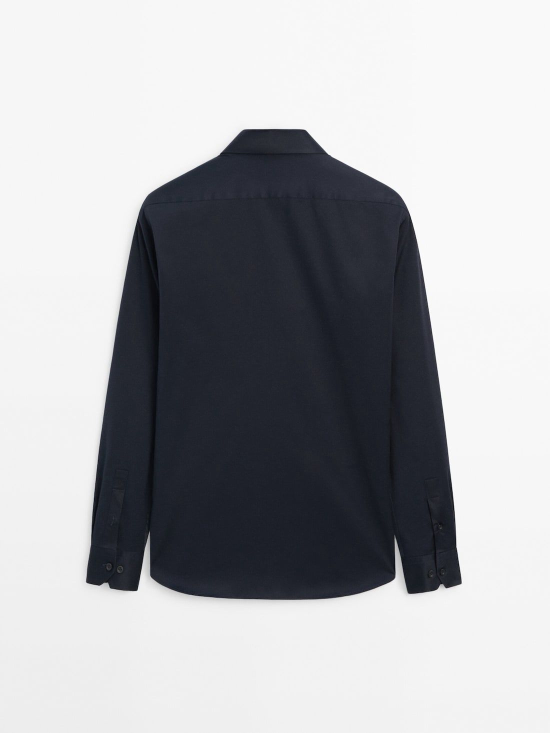 Massimo Dutti Stretch Slim-fit Cotton Twill Men Shirts Navy | US-HM0173598