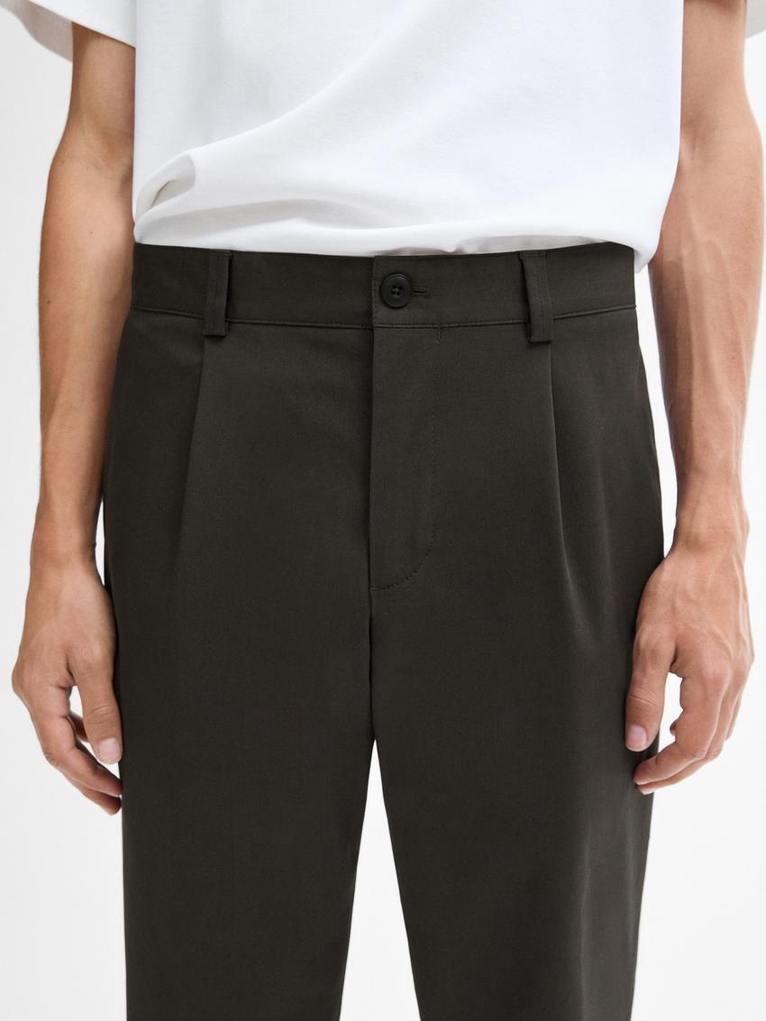 Massimo Dutti Stretch Twill Men Trousers Dark Brown | US-XH5634201