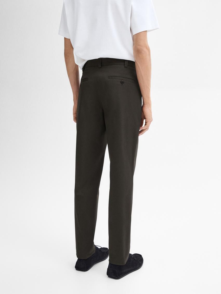 Massimo Dutti Stretch Twill Men Trousers Dark Brown | US-XH5634201