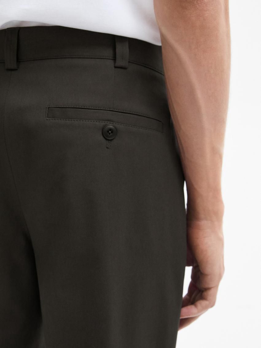 Massimo Dutti Stretch Twill Men Trousers Dark Brown | US-XH5634201