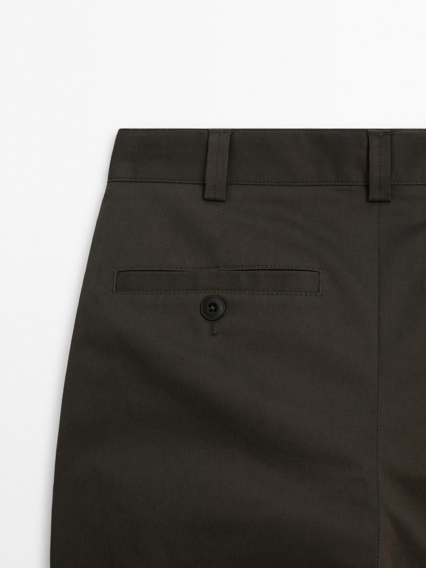 Massimo Dutti Stretch Twill Men Trousers Dark Brown | US-XH5634201