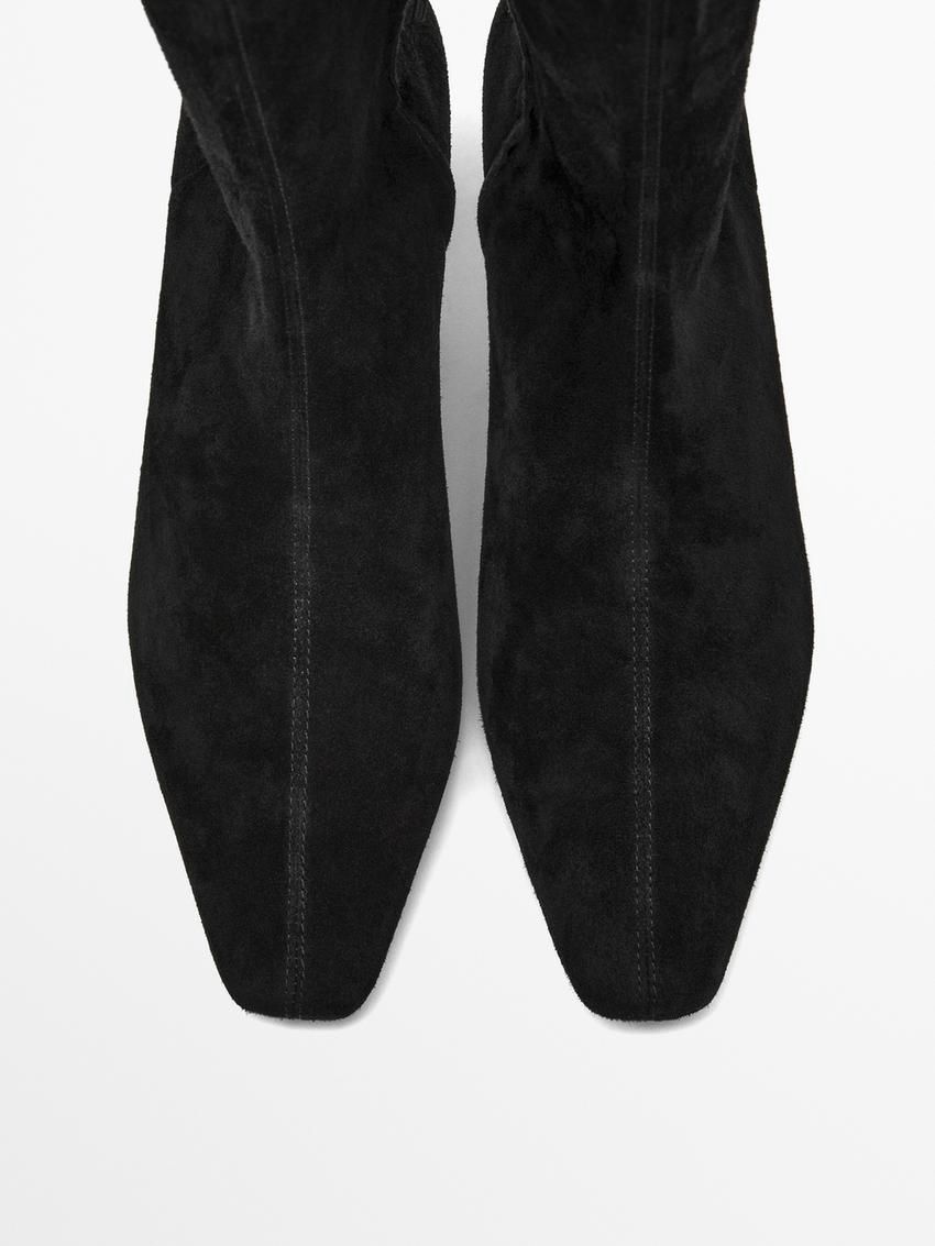 Massimo Dutti Stretch Women Knee-high Boots Black | US-BD6341987