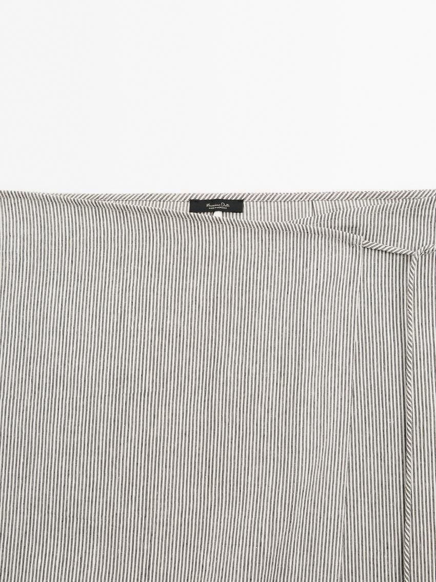 Massimo Dutti Striped Linen Blend Pareo Women Skirts Cream | US-PD3129068