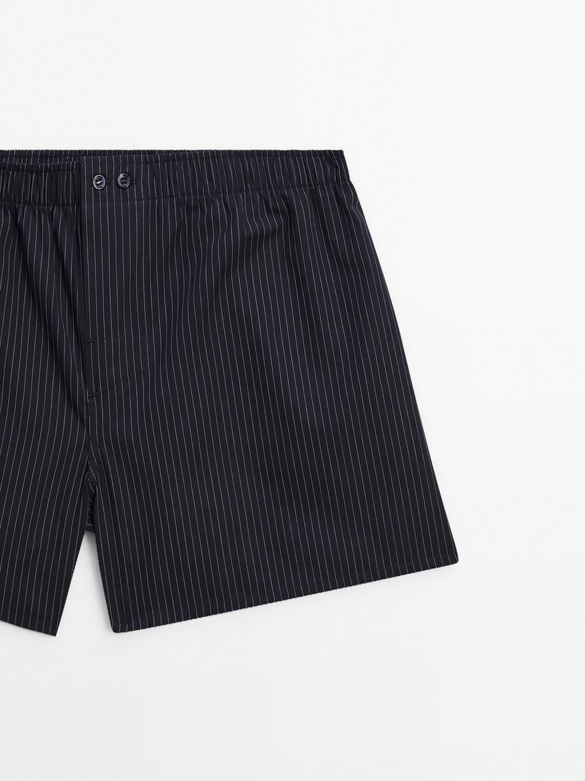 Massimo Dutti Striped Poplin Men Underwear Navy | US-SC8913206