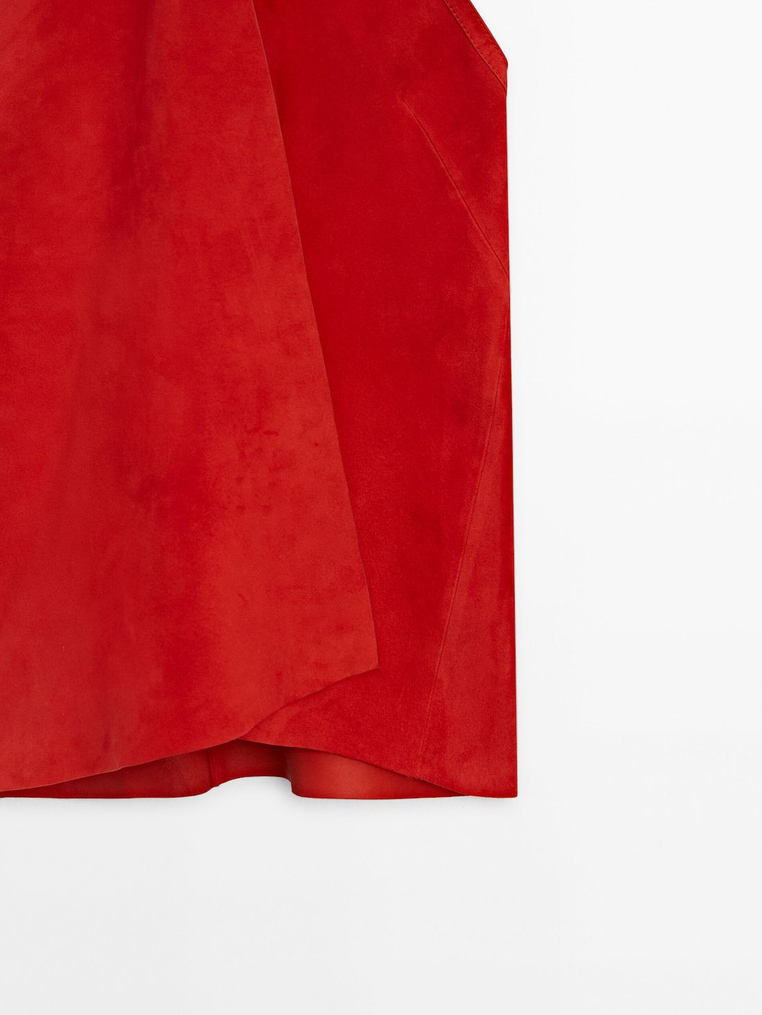 Massimo Dutti Suede Leather Crossover Halter Women Top Red | US-ZJ3289410