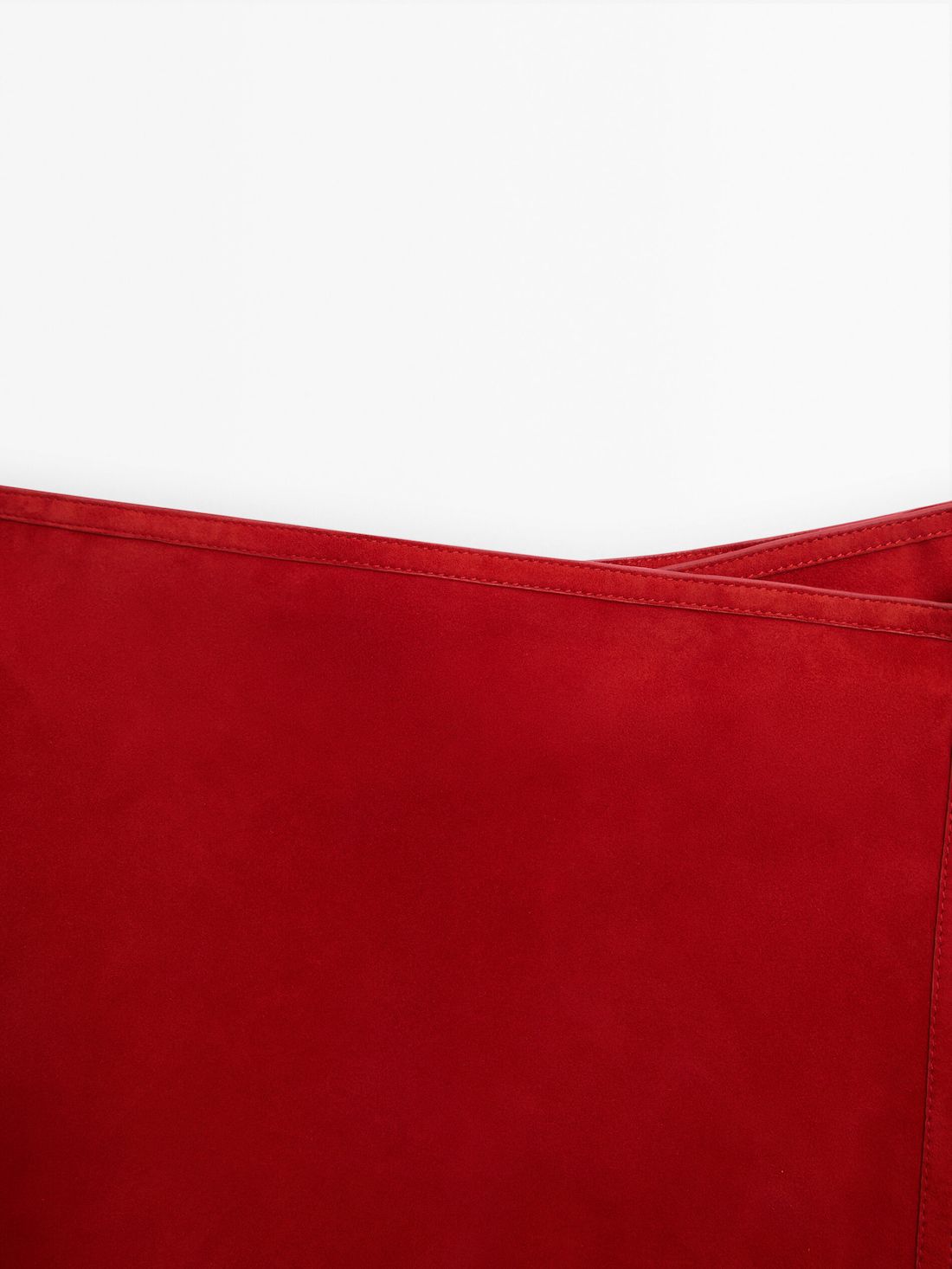 Massimo Dutti Suede Pareo Women Leather Skirt Red | US-VD5021348