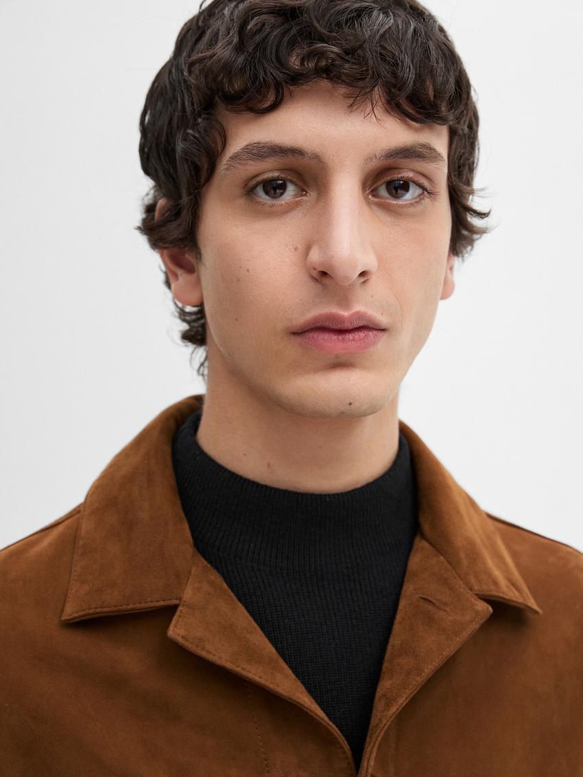 Massimo Dutti Suede With Pockets Men Leather Jacket Brown | US-MB2497318