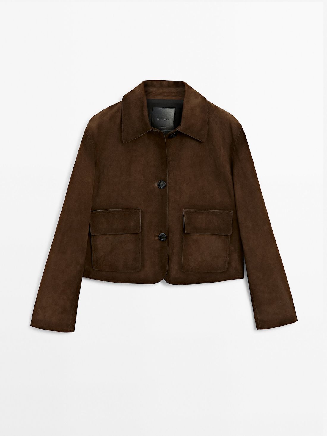 Massimo Dutti Suede With Pockets Women Leather Jacket Dark Brown | US-GD9162478