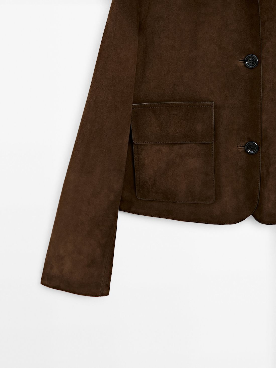 Massimo Dutti Suede With Pockets Women Leather Jacket Dark Brown | US-GD9162478