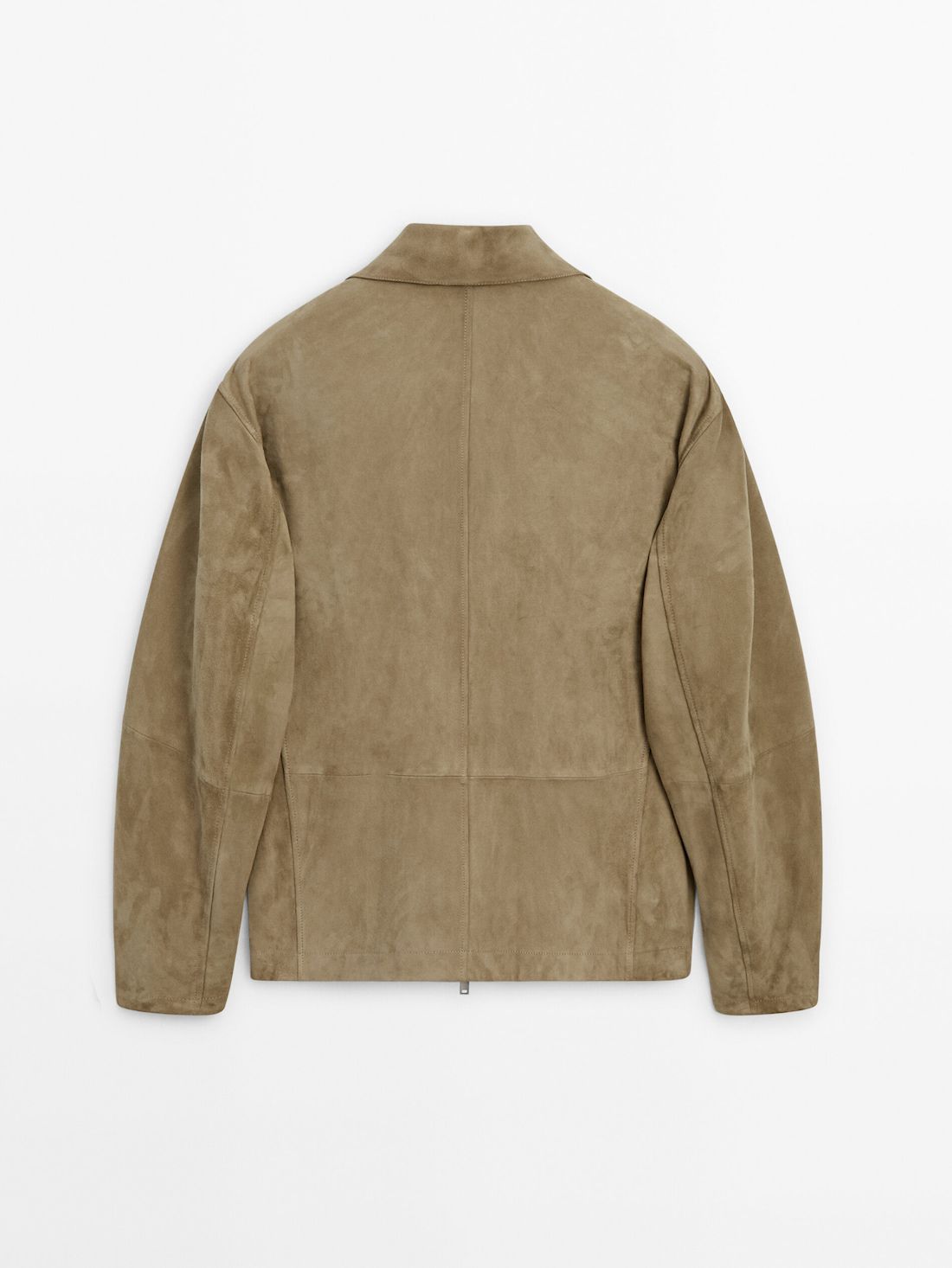 Massimo Dutti Suede Zip-up Men Leather Jacket Light Brown | US-JG1632478
