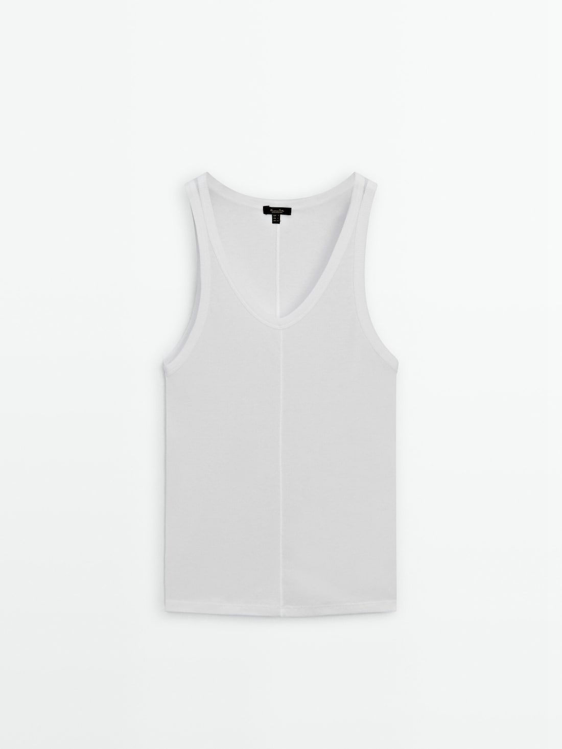 Massimo Dutti Tank With Central Seam Women Top White | US-AH6791205