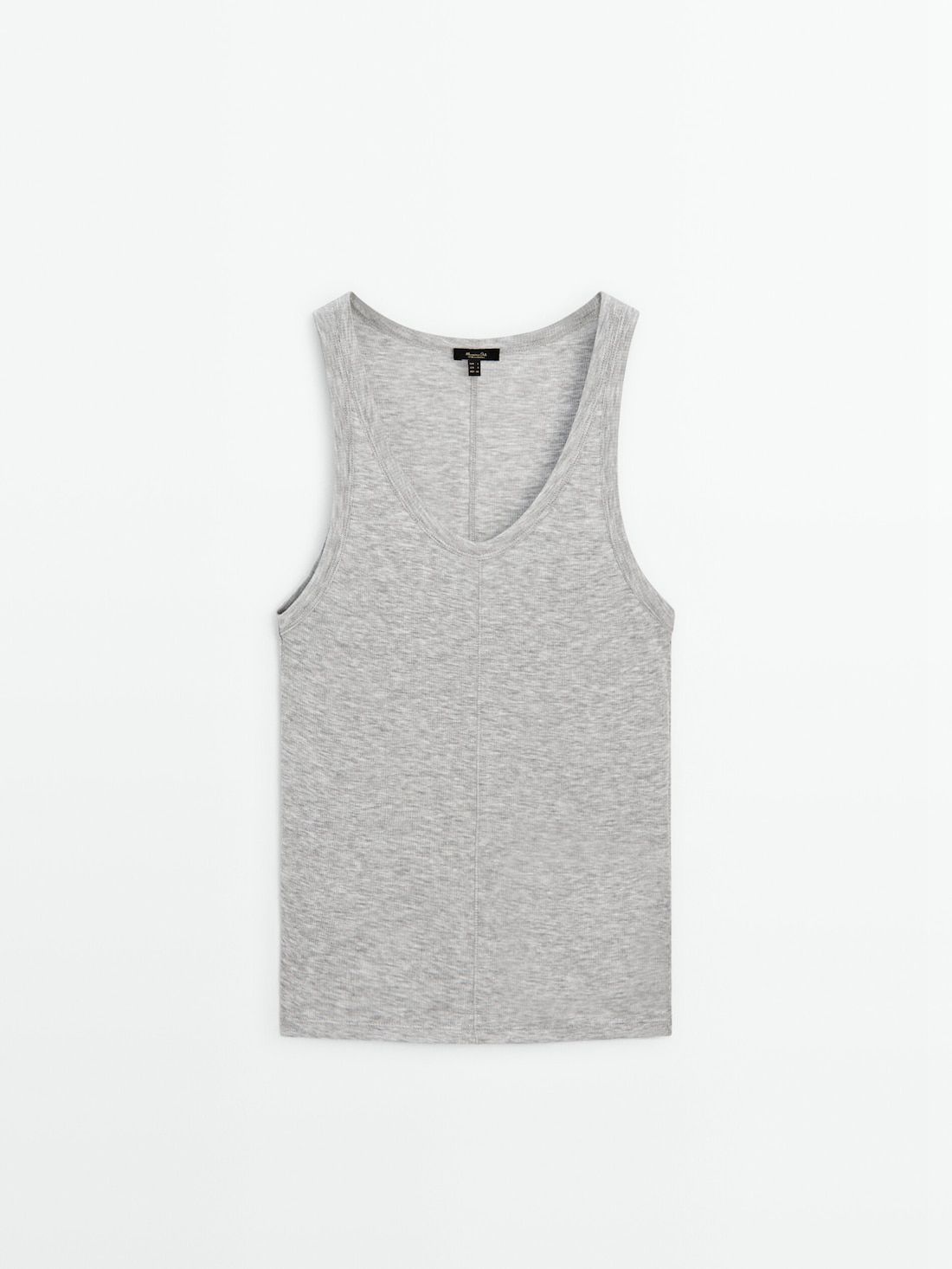 Massimo Dutti Tank With Central Seam Women Top Grey | US-FP5801937