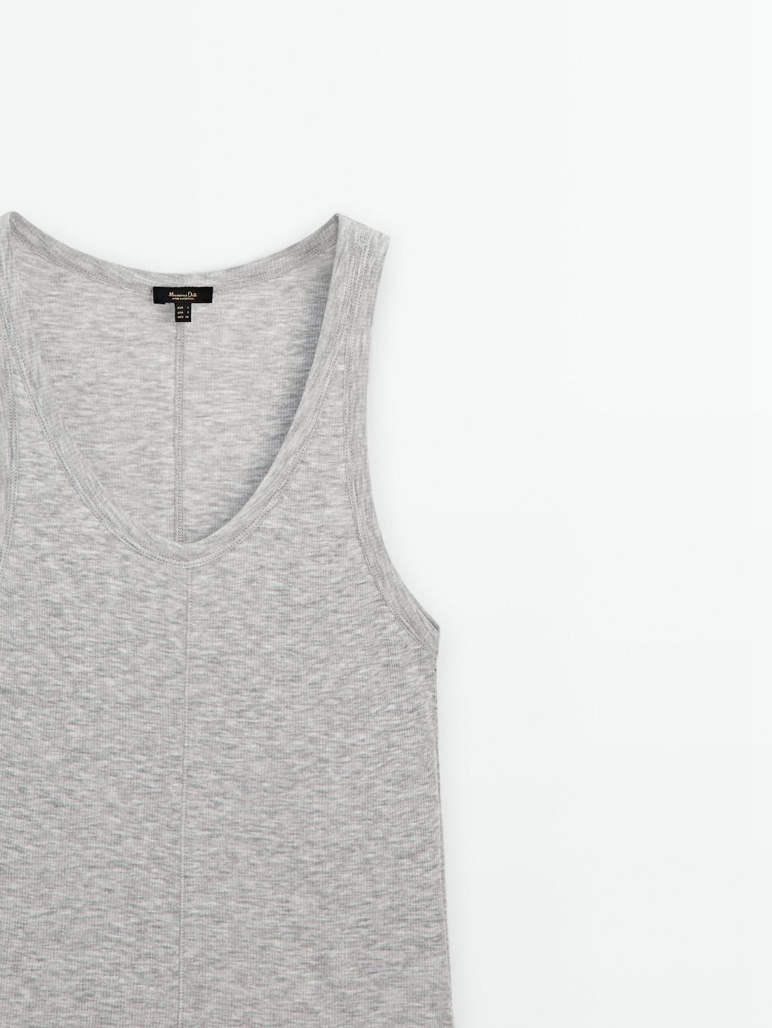 Massimo Dutti Tank With Central Seam Women Top Grey | US-FP5801937
