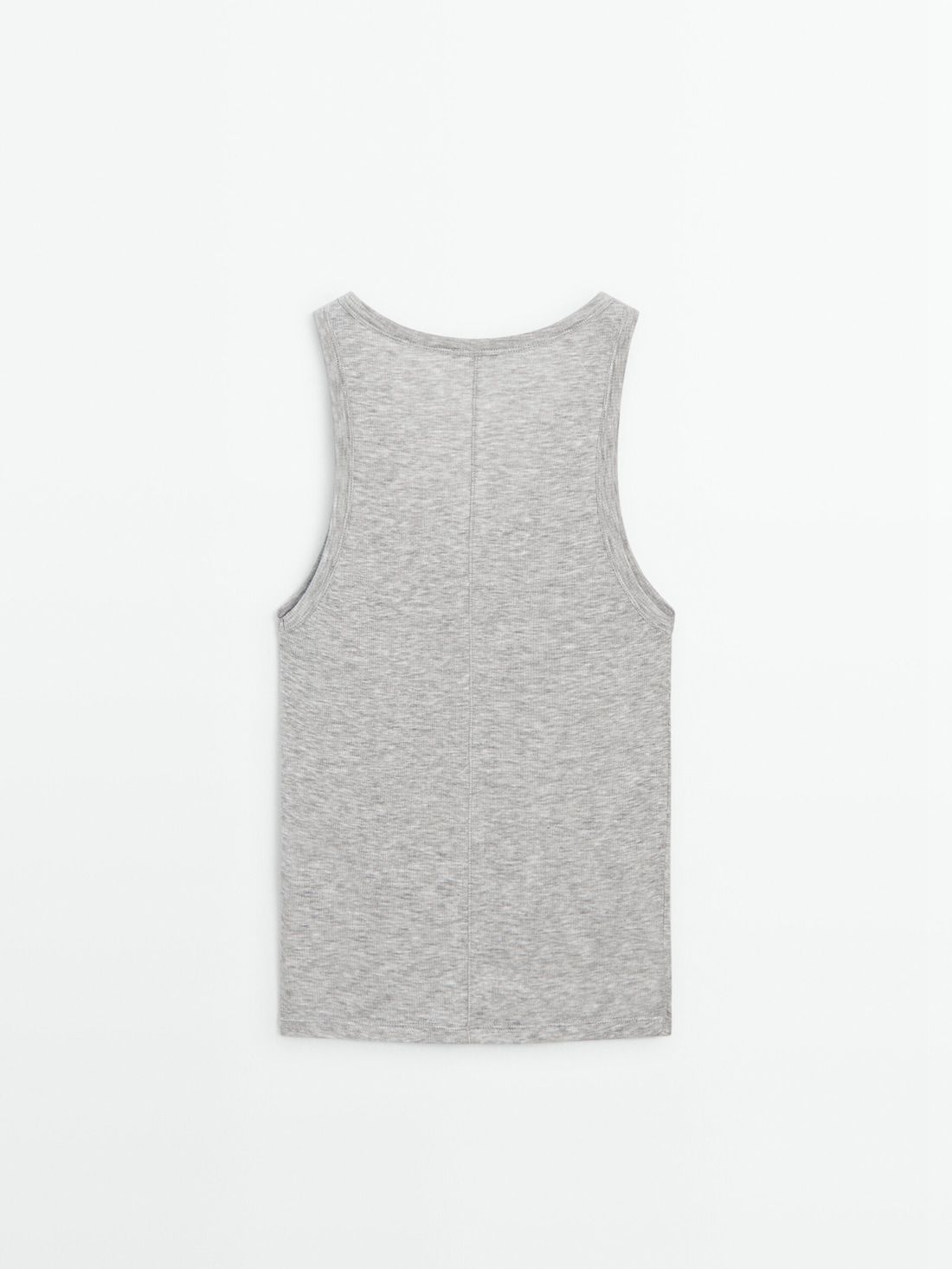 Massimo Dutti Tank With Central Seam Women Top Grey | US-FP5801937