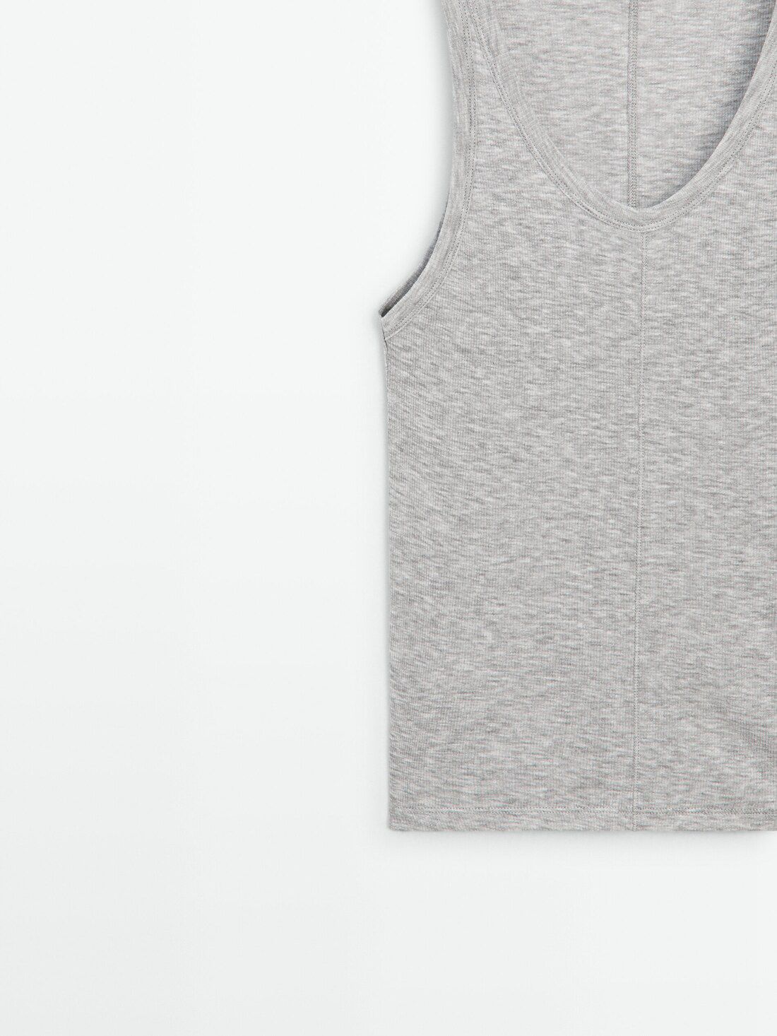 Massimo Dutti Tank With Central Seam Women Top Grey | US-FP5801937