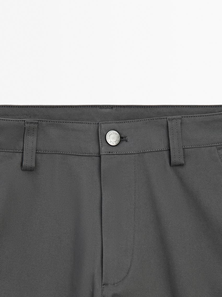 Massimo Dutti Tapered Fit Cotton Blend Denim Men Trousers Dark Grey | US-UN9045836
