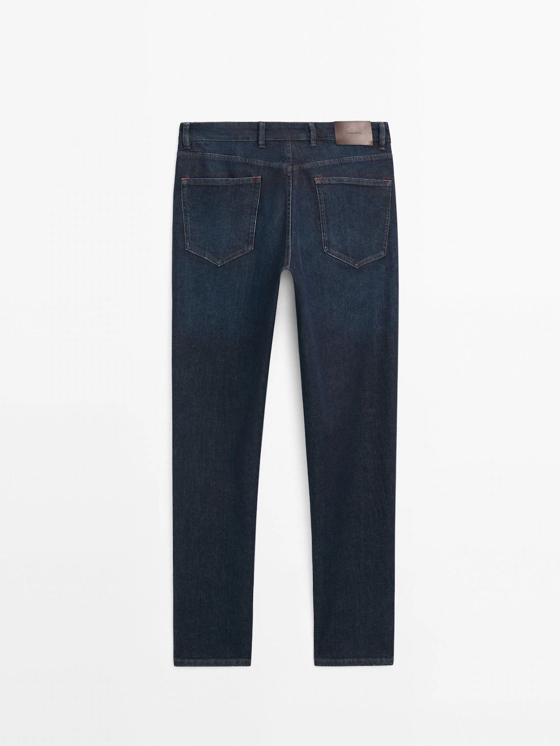 Massimo Dutti Tapered Fit Enzymatic Men Jeans Indigo | US-LF3576890