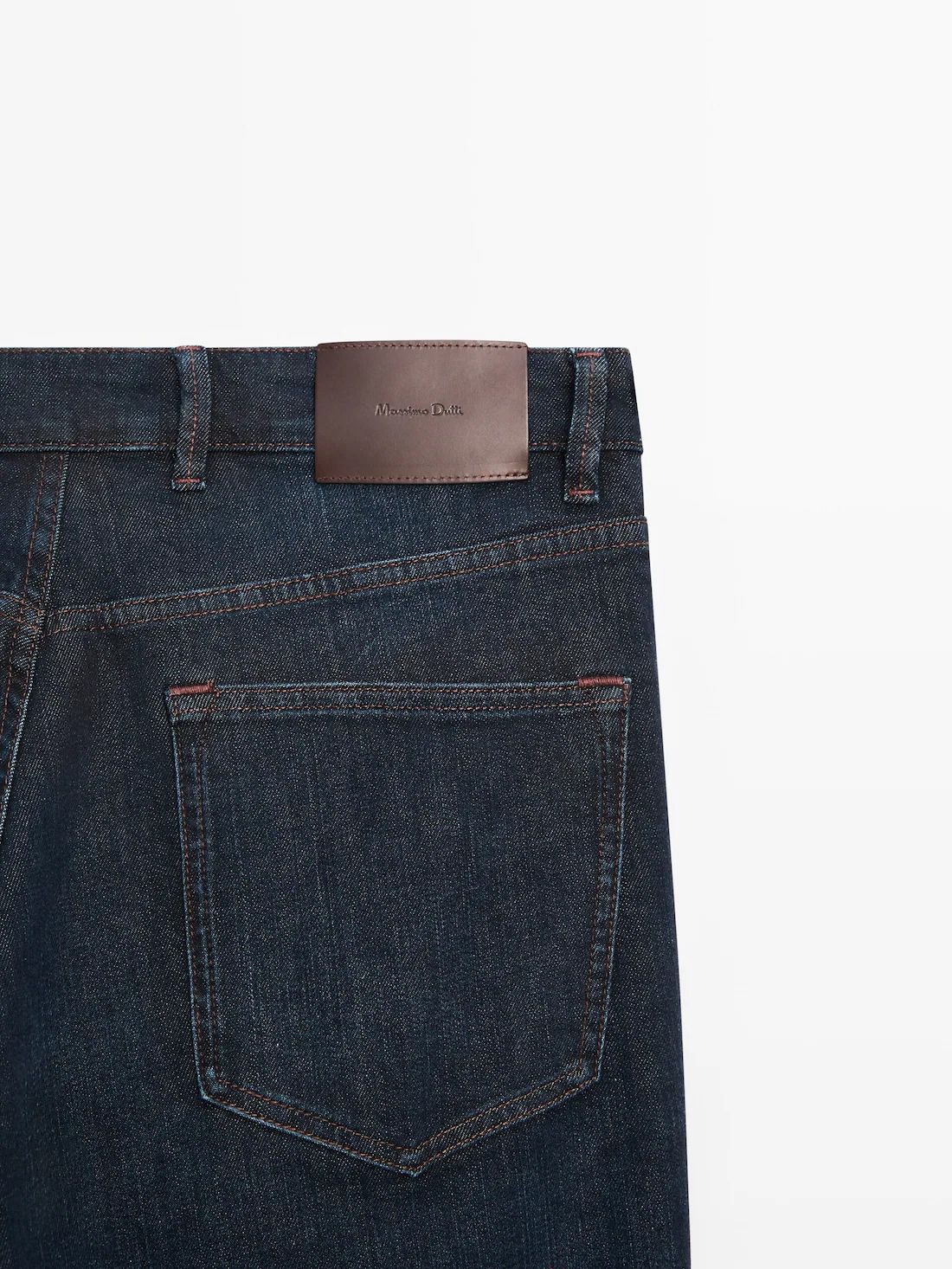 Massimo Dutti Tapered Fit Enzymatic Men Jeans Indigo | US-LF3576890