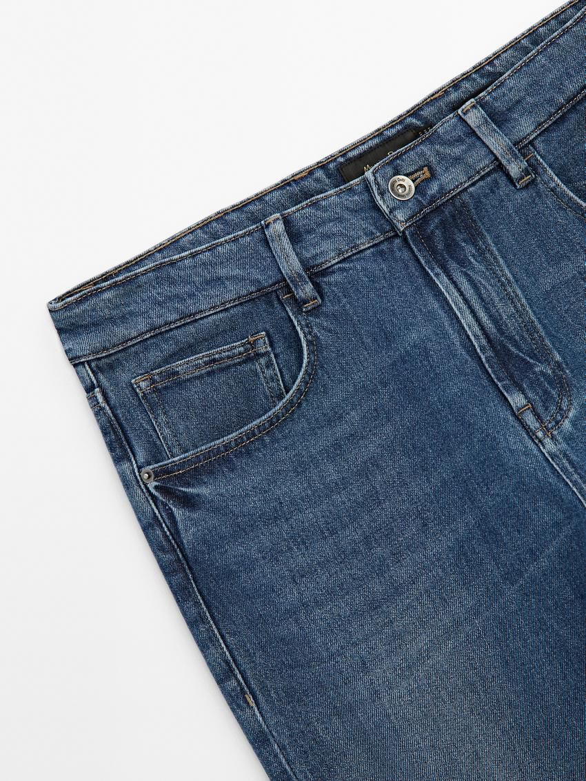 Massimo Dutti Tapered Fit Men Jeans Indigo | US-QV5019432