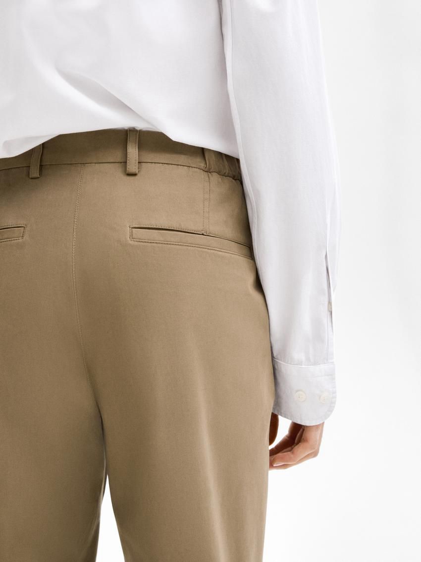 Massimo Dutti Tapered Fit Twill Men Trousers Brown | US-FB5031496