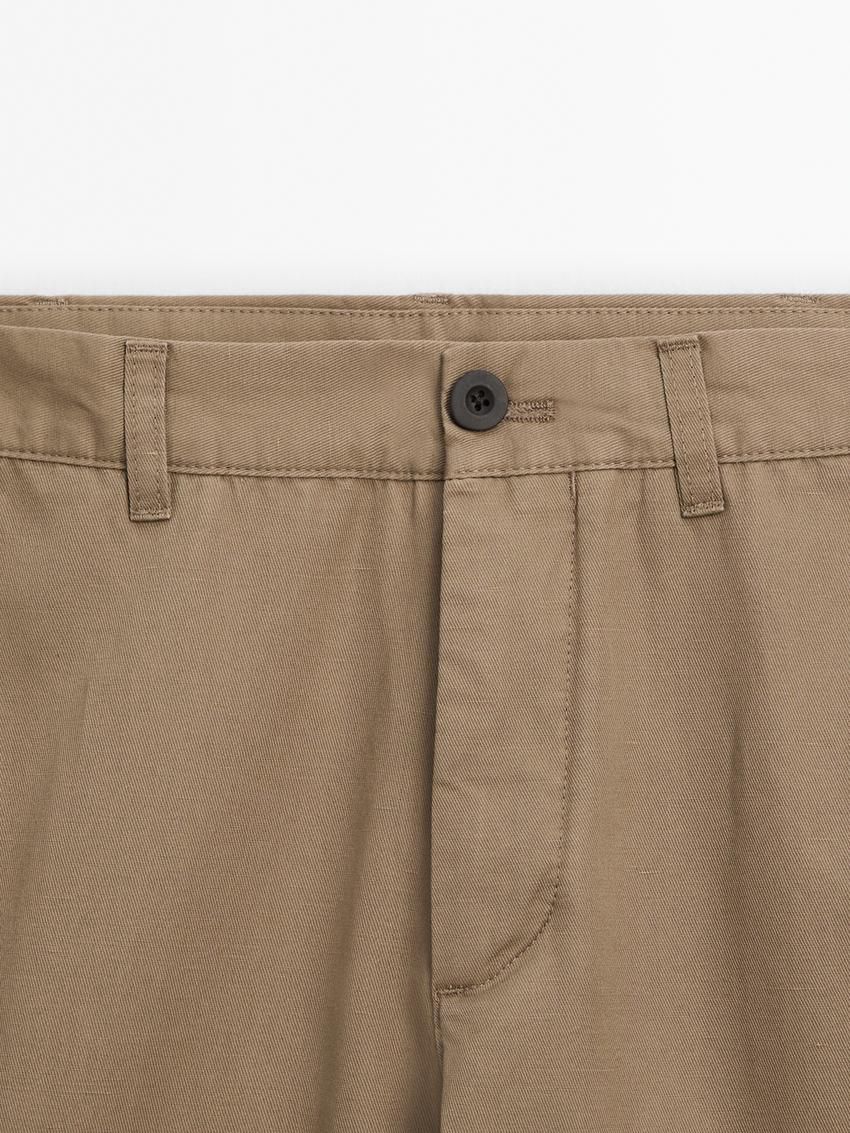Massimo Dutti Tapered Fit Twill Men Trousers Brown | US-WN1046759