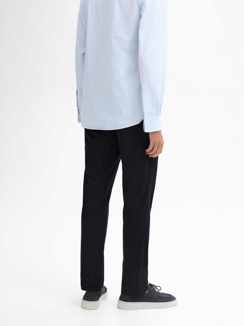 Massimo Dutti Tapered Fit Twill Men Trousers Navy | US-UT3281576