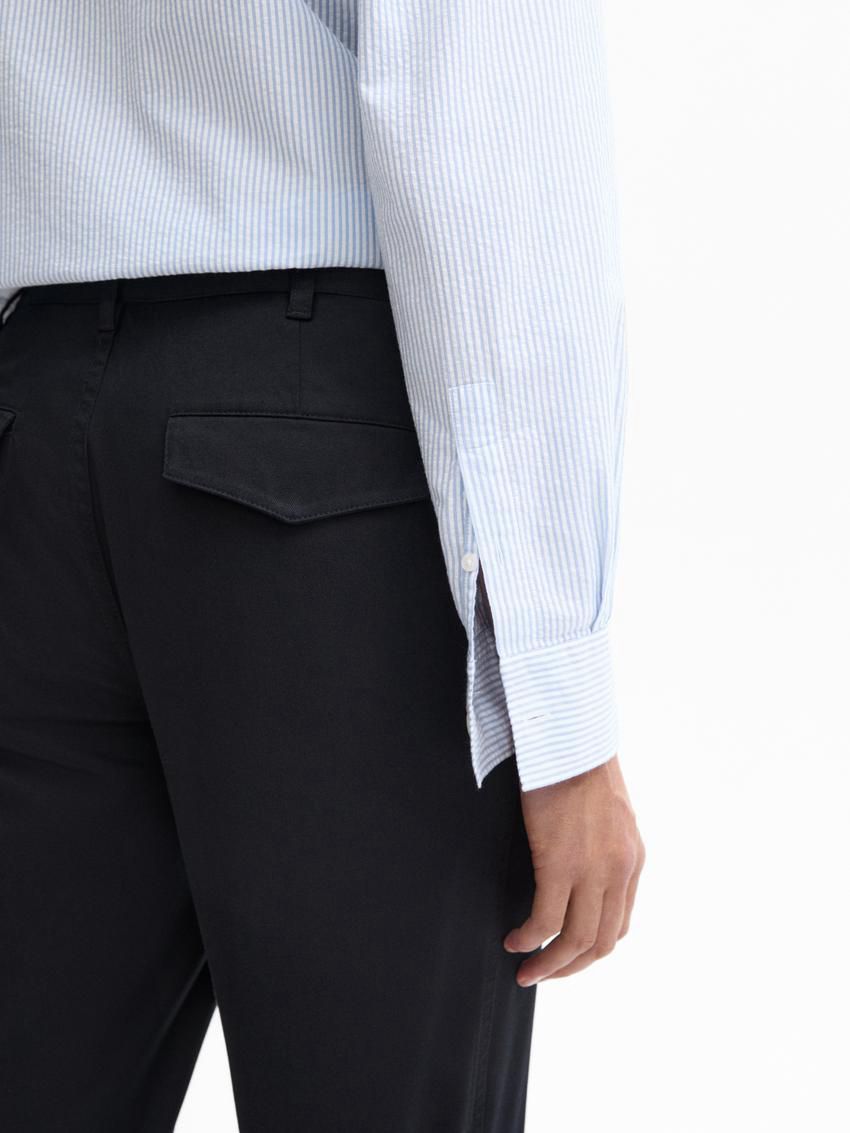 Massimo Dutti Tapered Fit Twill Men Trousers Navy | US-UT3281576