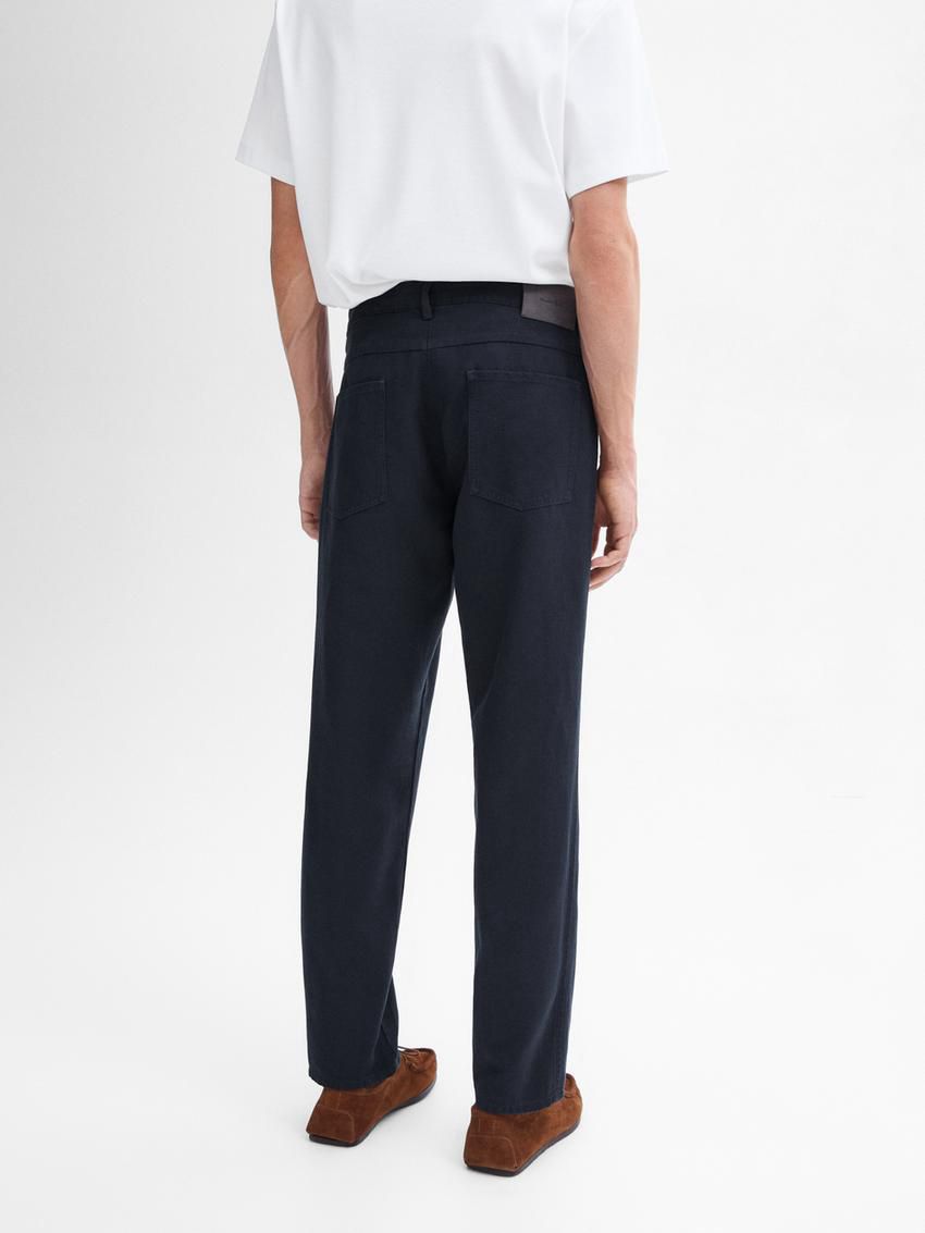 Massimo Dutti Tapered-fit Denim Men Trousers Navy | US-XF7469285