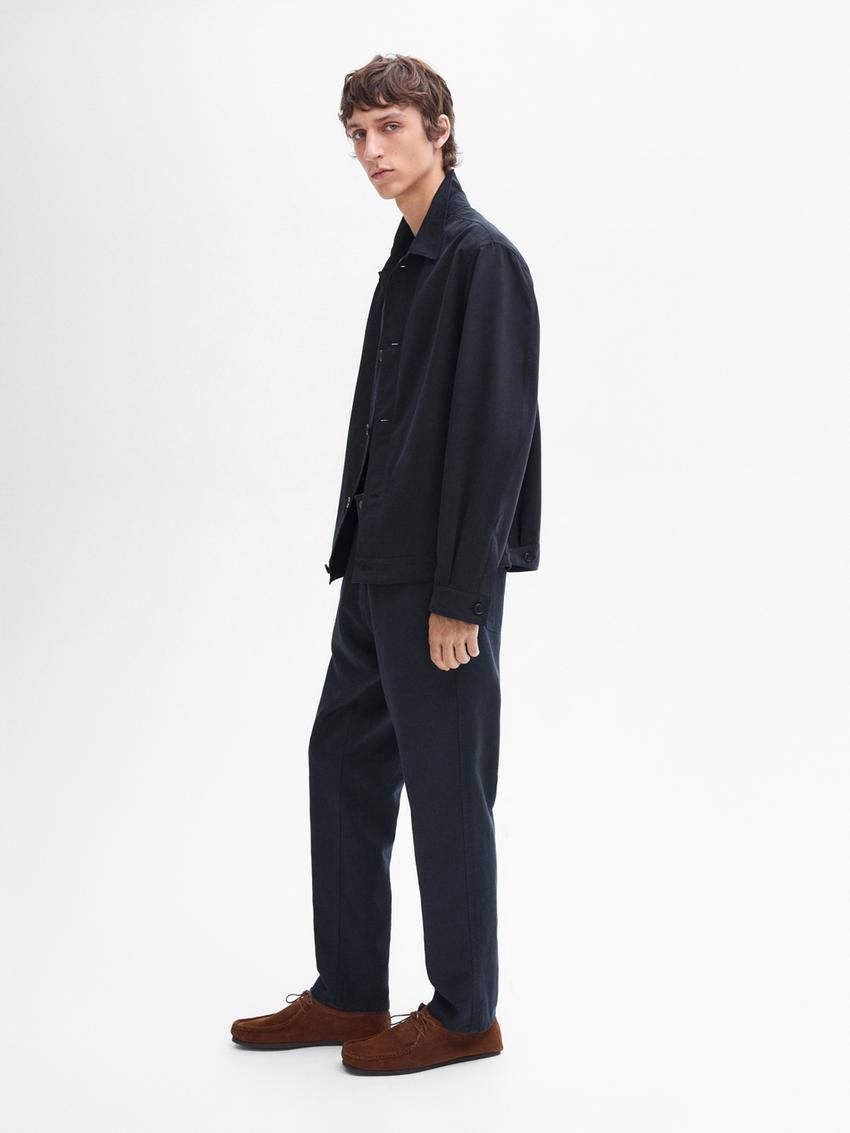 Massimo Dutti Tapered-fit Denim Men Trousers Navy | US-XF7469285