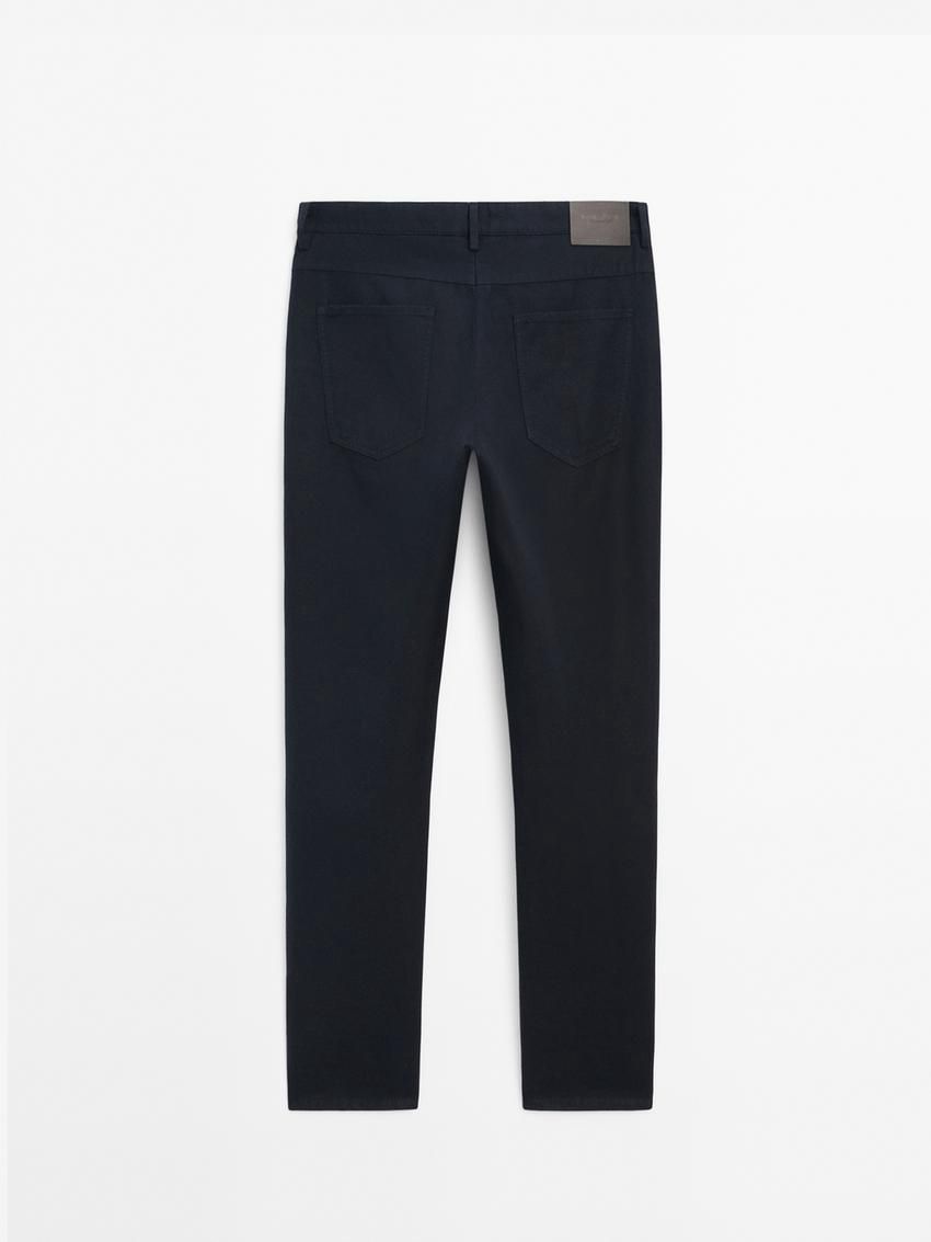 Massimo Dutti Tapered-fit Denim Men Trousers Navy | US-XF7469285