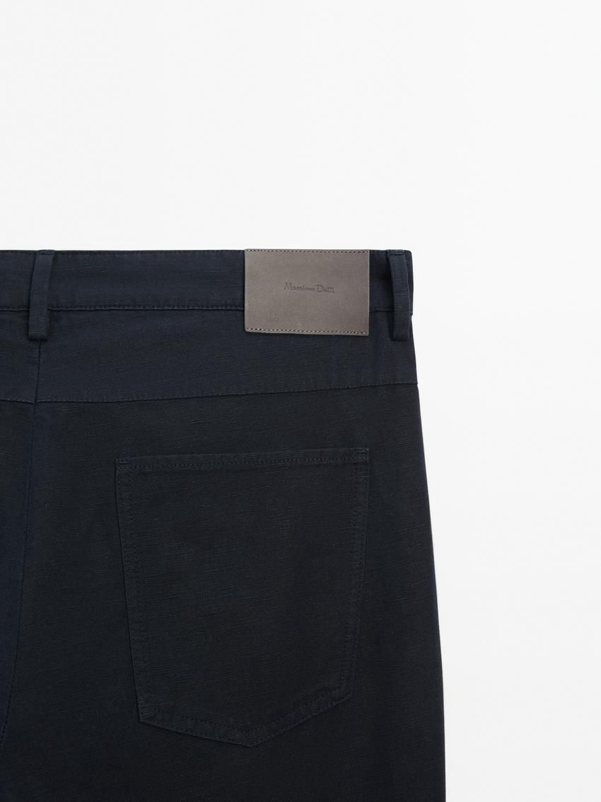 Massimo Dutti Tapered-fit Denim Men Trousers Navy | US-XF7469285