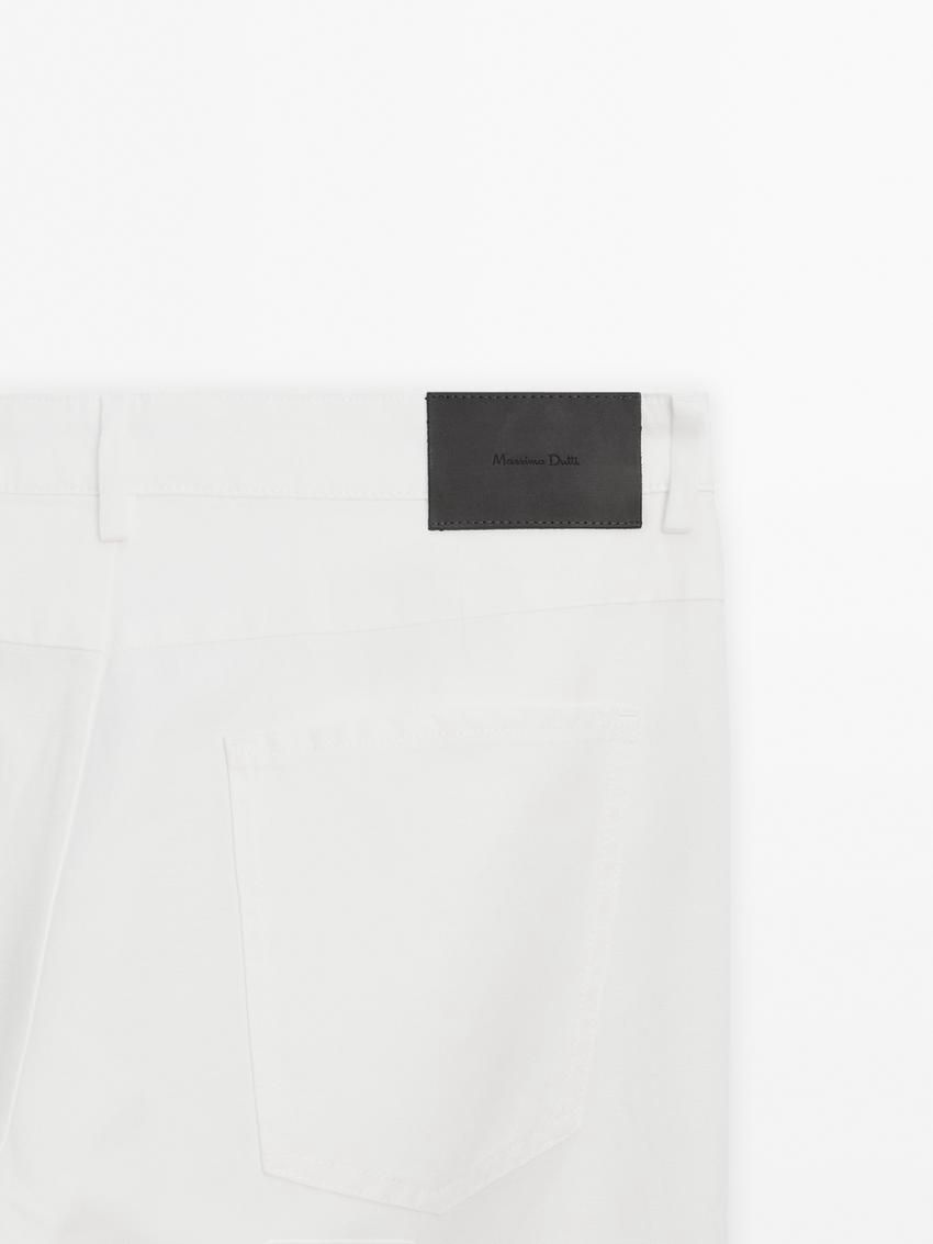 Massimo Dutti Tapered-fit Denim Men Trousers White | US-RG6078435