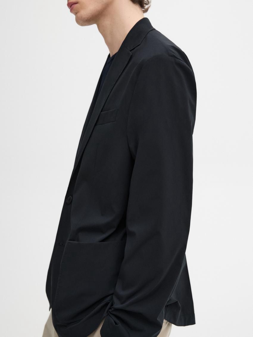 Massimo Dutti Technical Men Blazer Navy | US-MP3480975