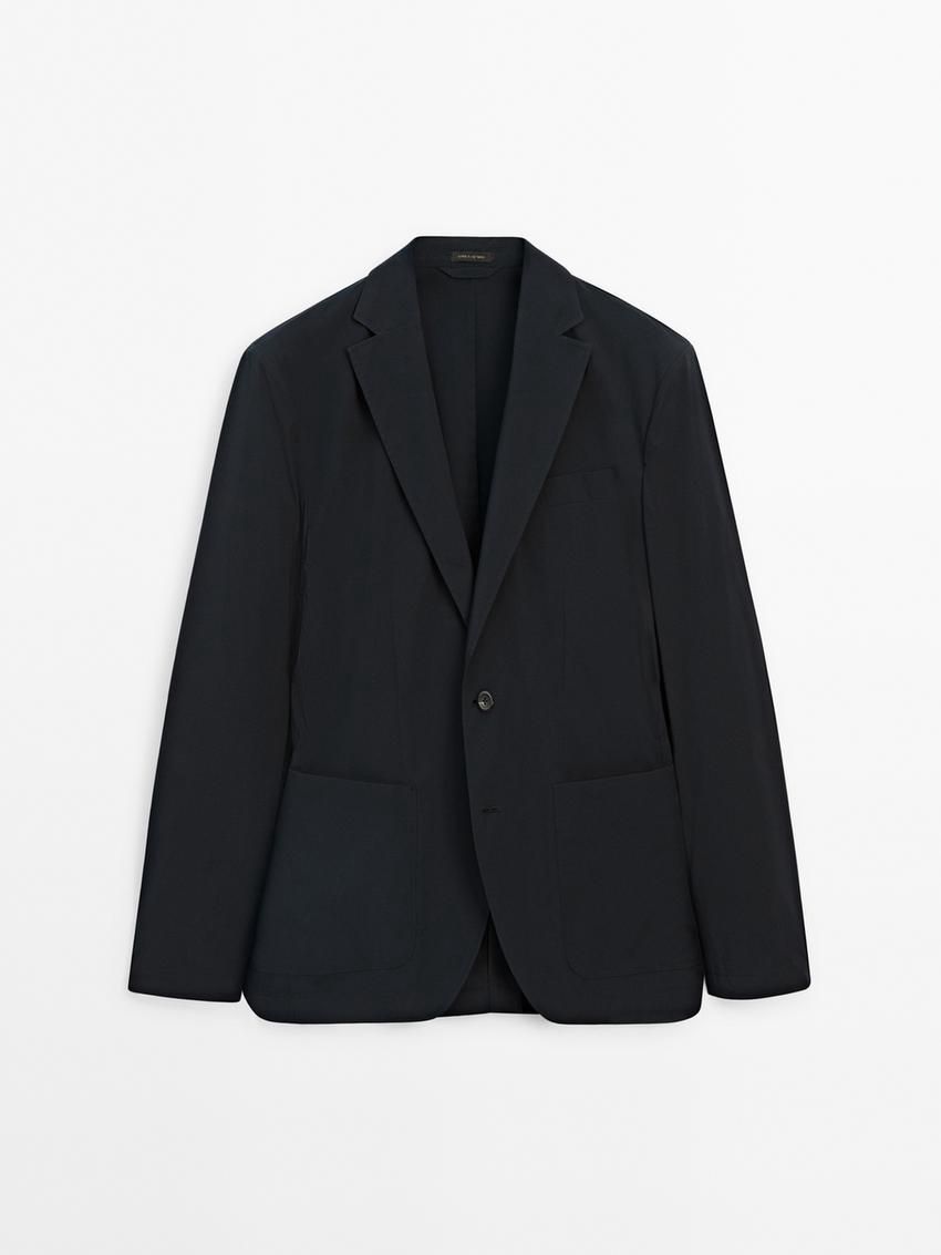 Massimo Dutti Technical Men Blazer Navy | US-MP3480975