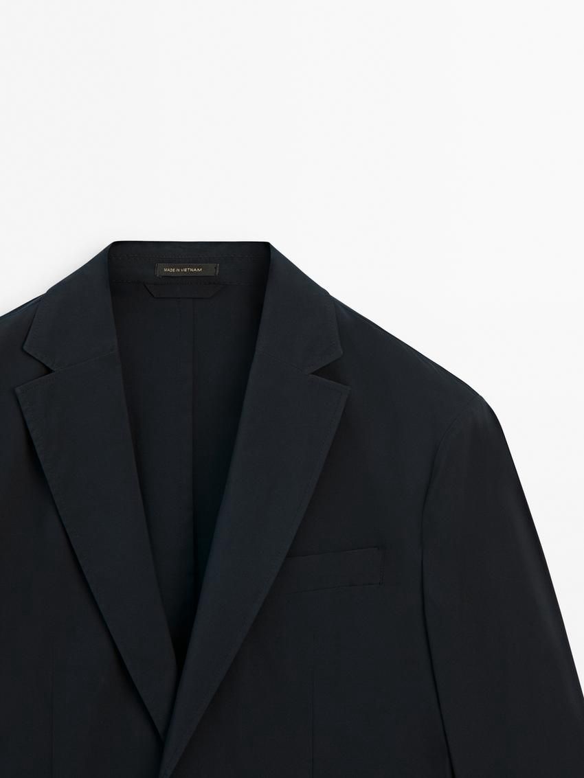 Massimo Dutti Technical Men Blazer Navy | US-MP3480975