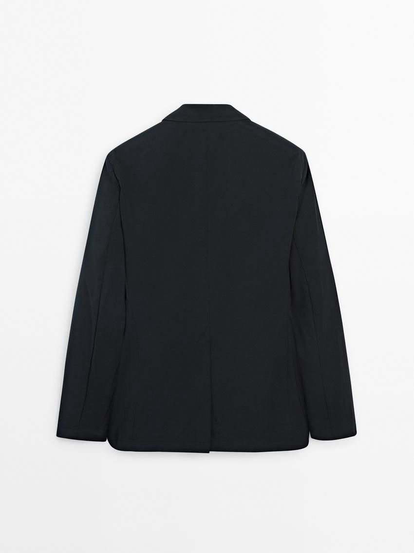 Massimo Dutti Technical Men Blazer Navy | US-MP3480975