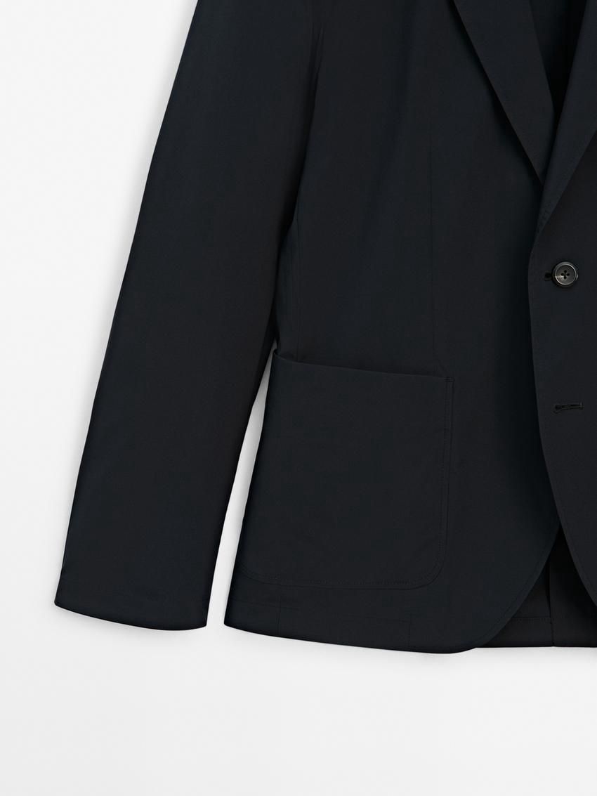 Massimo Dutti Technical Men Blazer Navy | US-MP3480975