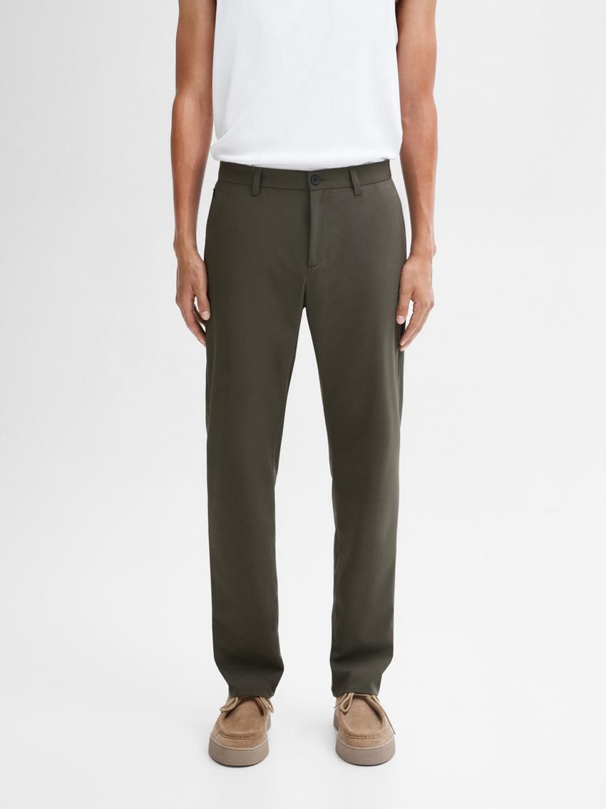Massimo Dutti Technical With Waistband Detail Men Trousers Khaki | US-JX9573086
