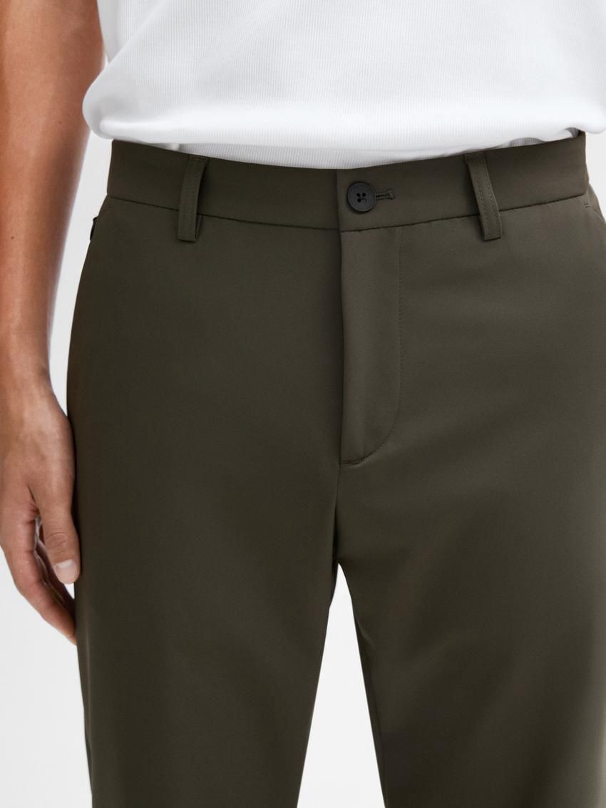 Massimo Dutti Technical With Waistband Detail Men Trousers Khaki | US-JX9573086