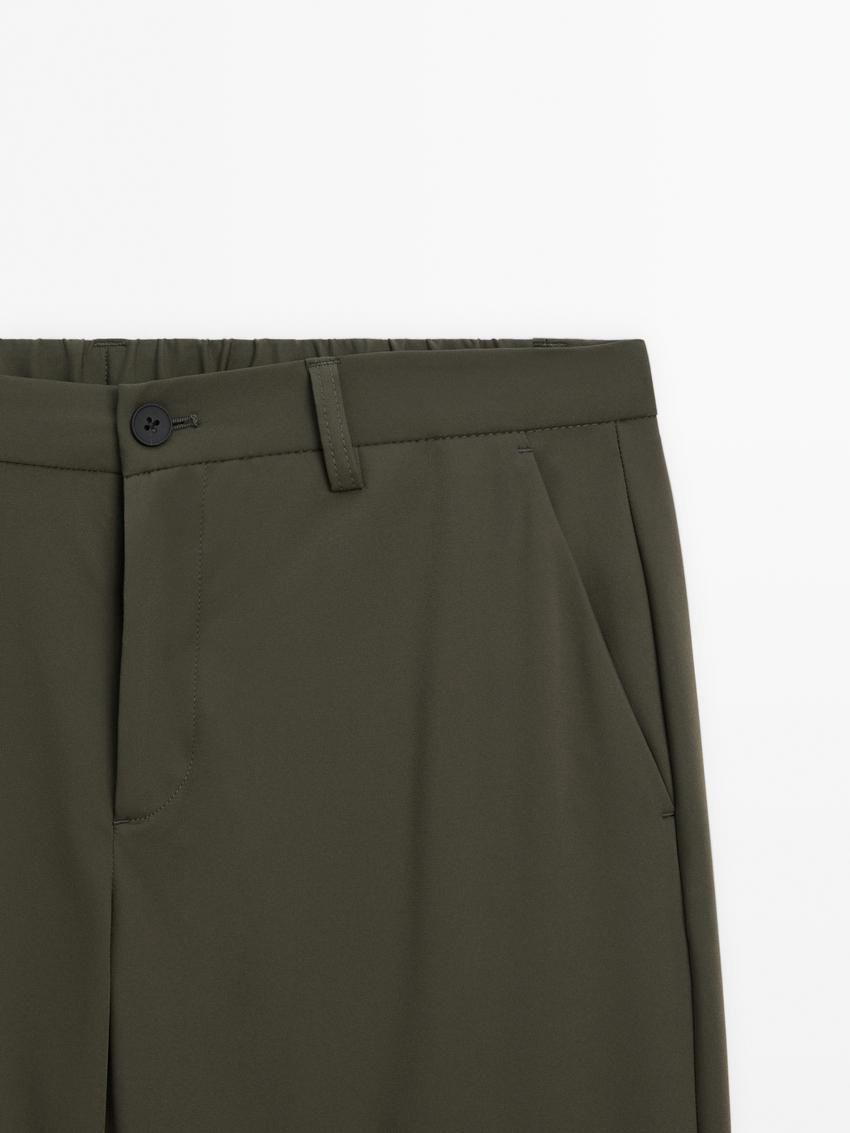 Massimo Dutti Technical With Waistband Detail Men Trousers Khaki | US-JX9573086