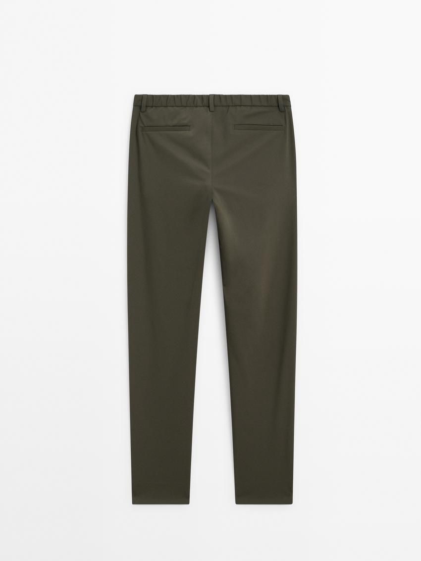 Massimo Dutti Technical With Waistband Detail Men Trousers Khaki | US-JX9573086