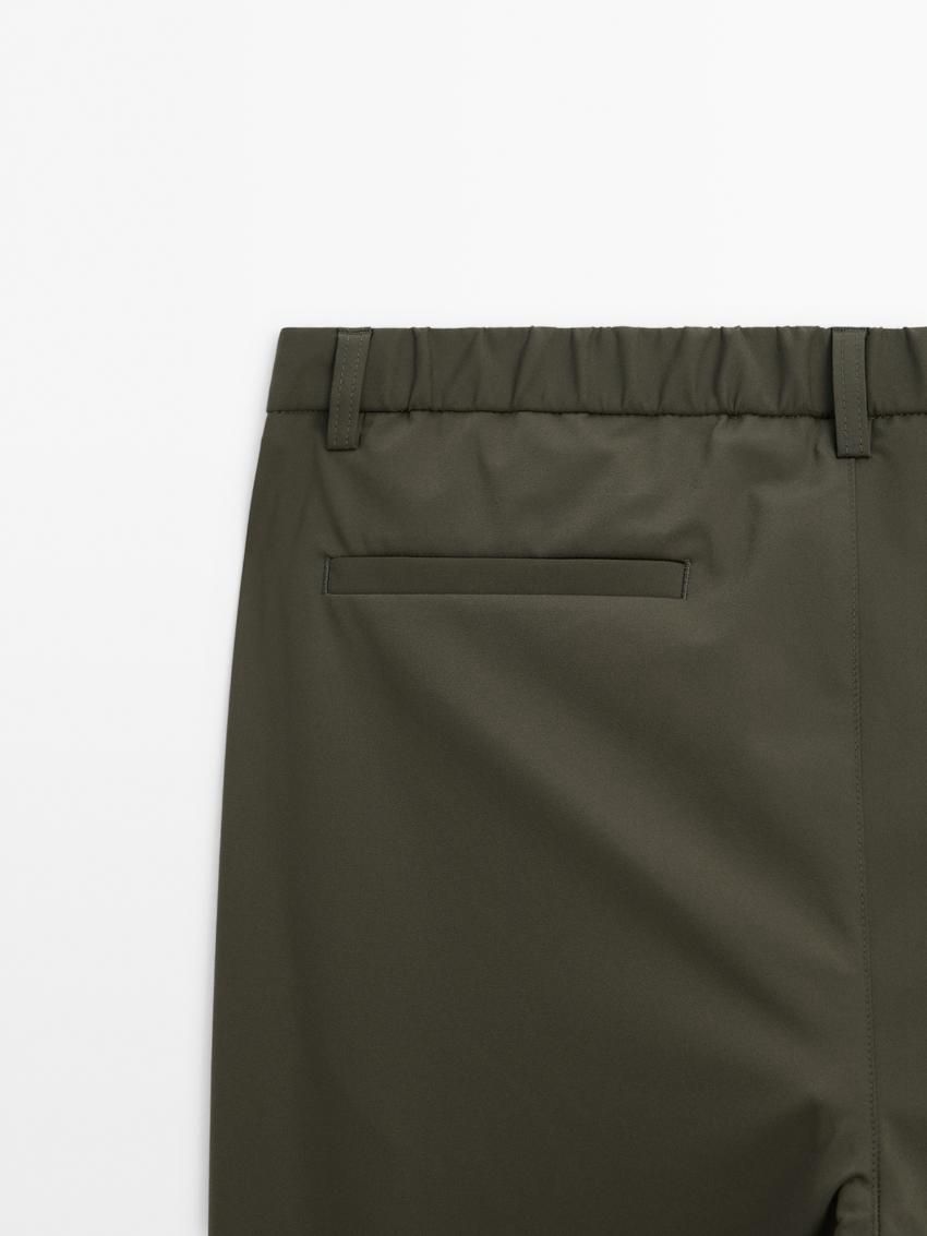 Massimo Dutti Technical With Waistband Detail Men Trousers Khaki | US-JX9573086