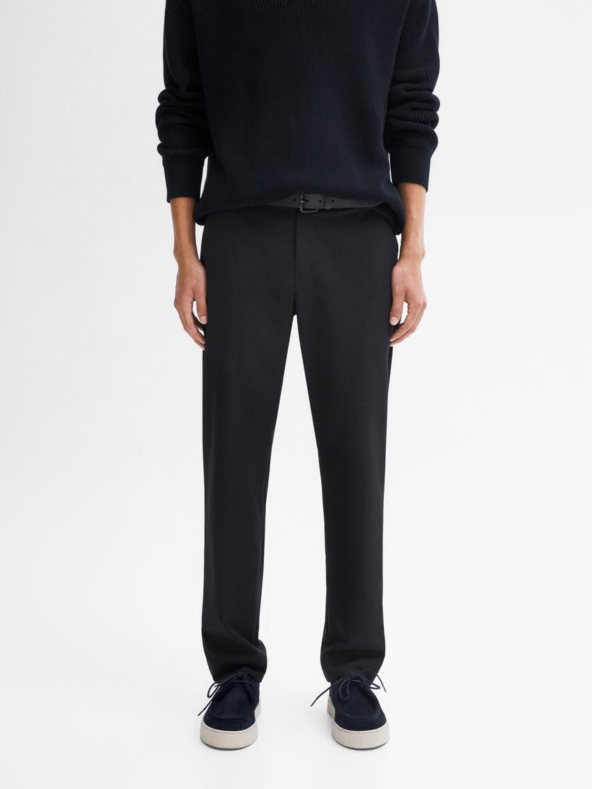 Massimo Dutti Technical With Waistband Detail Men Trousers Black | US-BL3657914